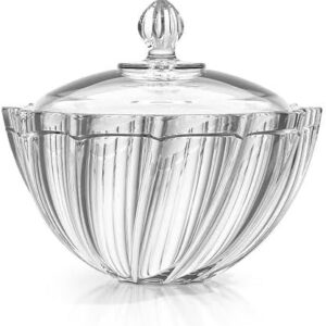 بونبونيرة تويست زجاج كريستال شفاف بغطاء مزخرف من سيتي جلاس